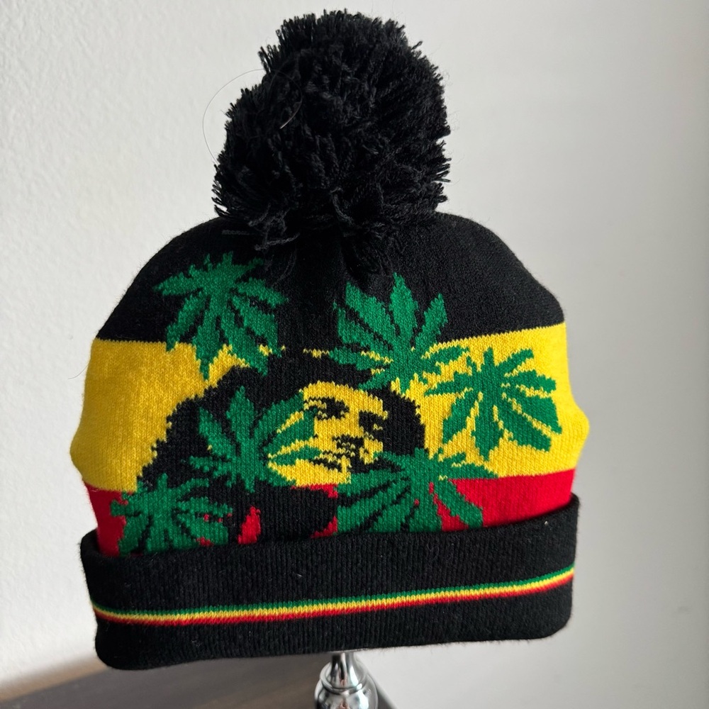 Rasta Beanie with Bob Marley Design